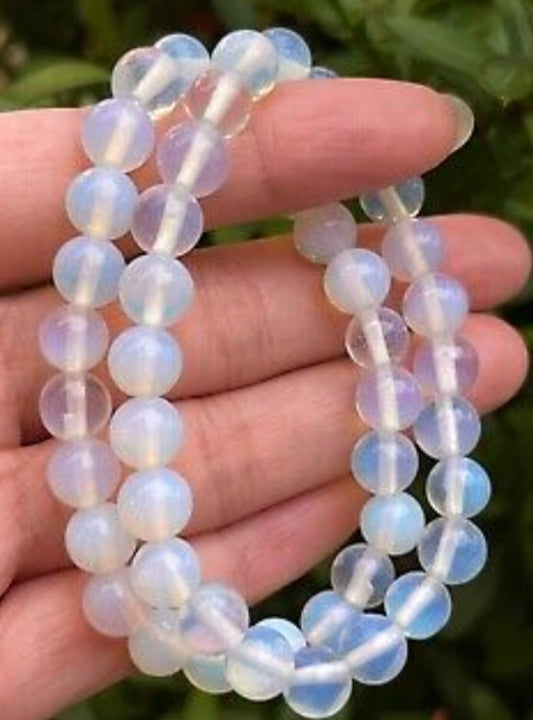 Opalite  Bead Gemstone Bracelet - 8mm Beads Bracelet